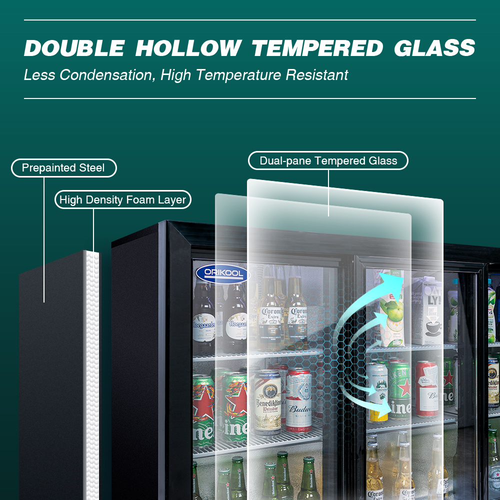 53-in W 480-Can Capacity Aluminium Built-In/Freestanding Beverage Refrigerator with Glass Door