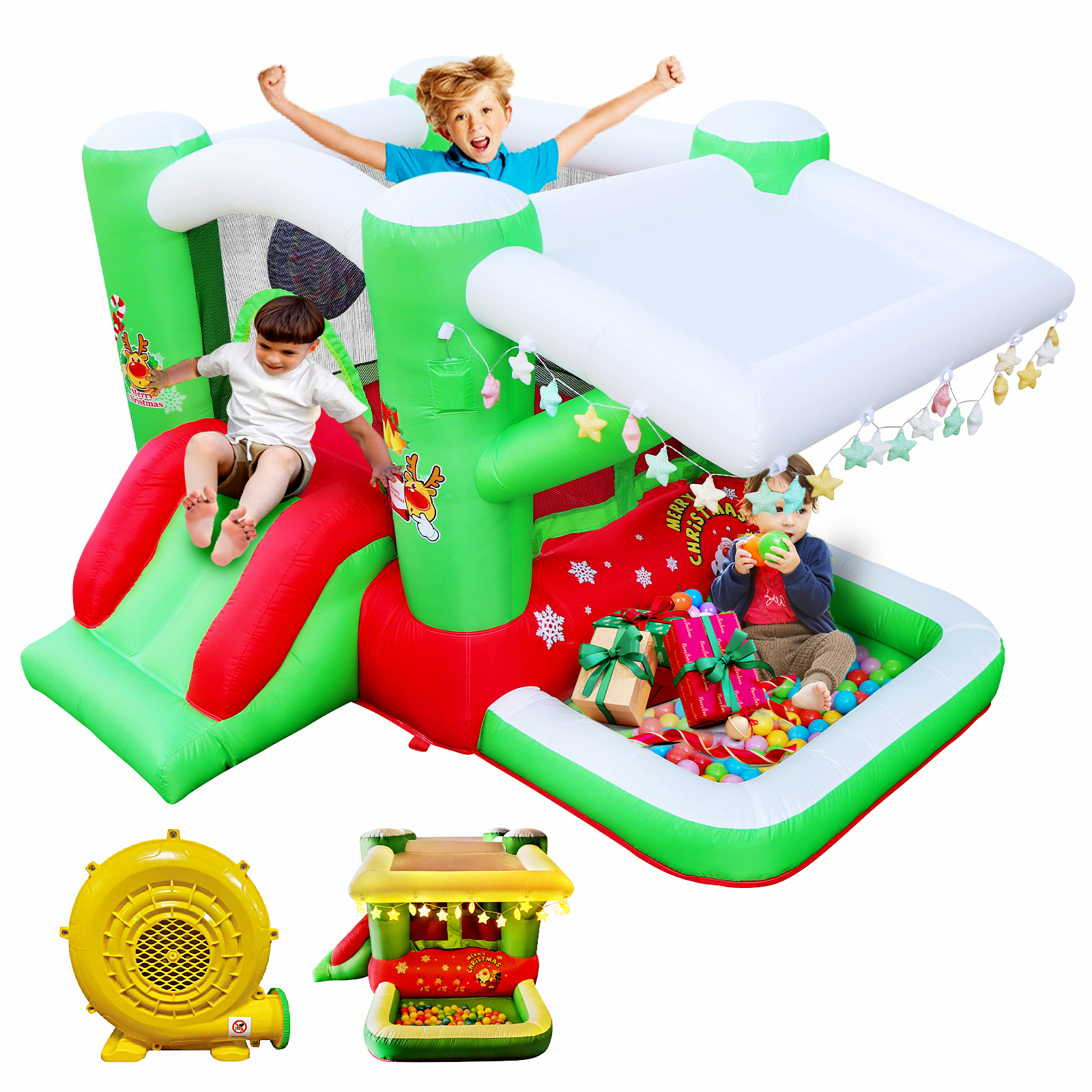 Christmas Jumping Slide Inflatable Bouncer with Blower