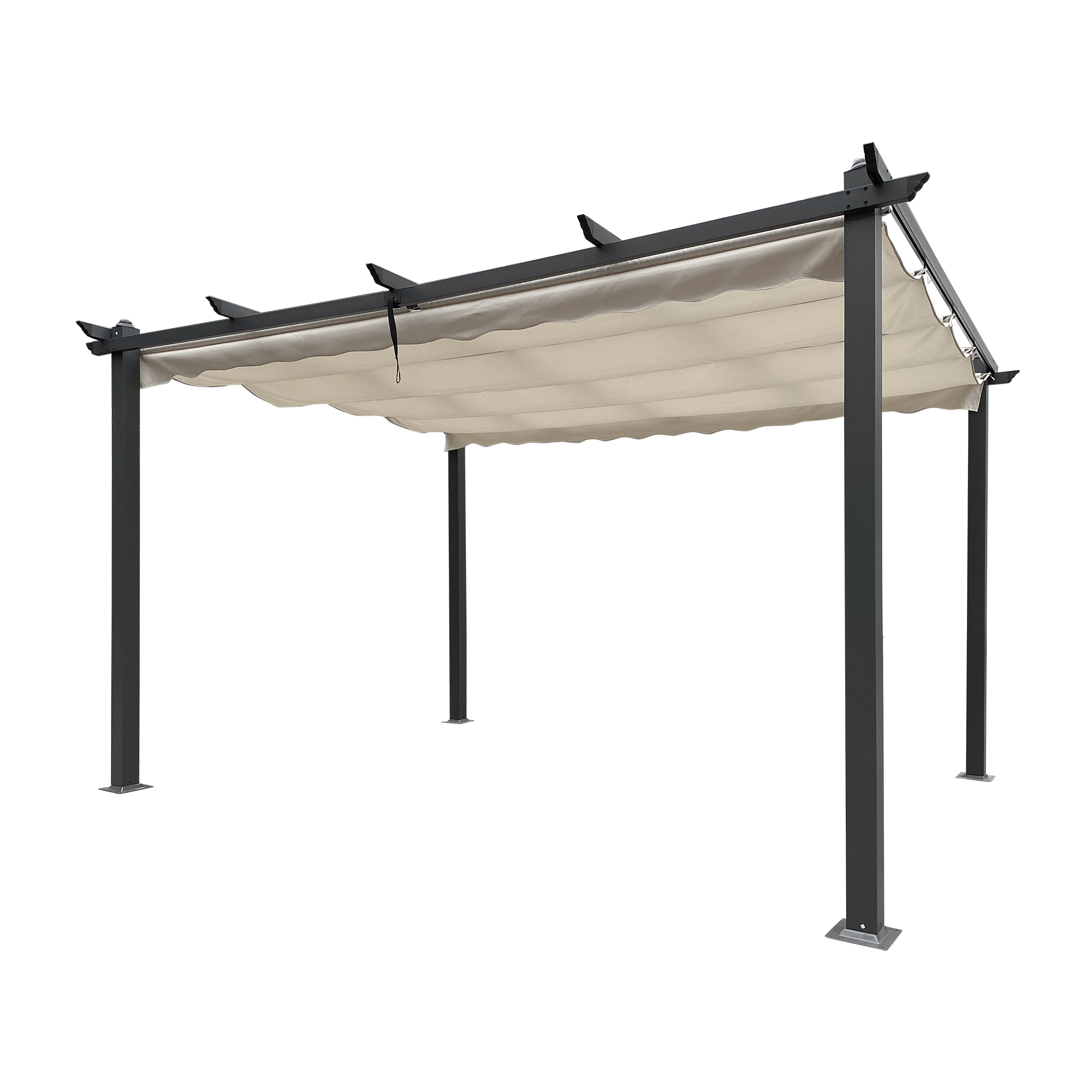 13-ft x 10-ft Beige Polyester Rectangle Adjustable Gazebo