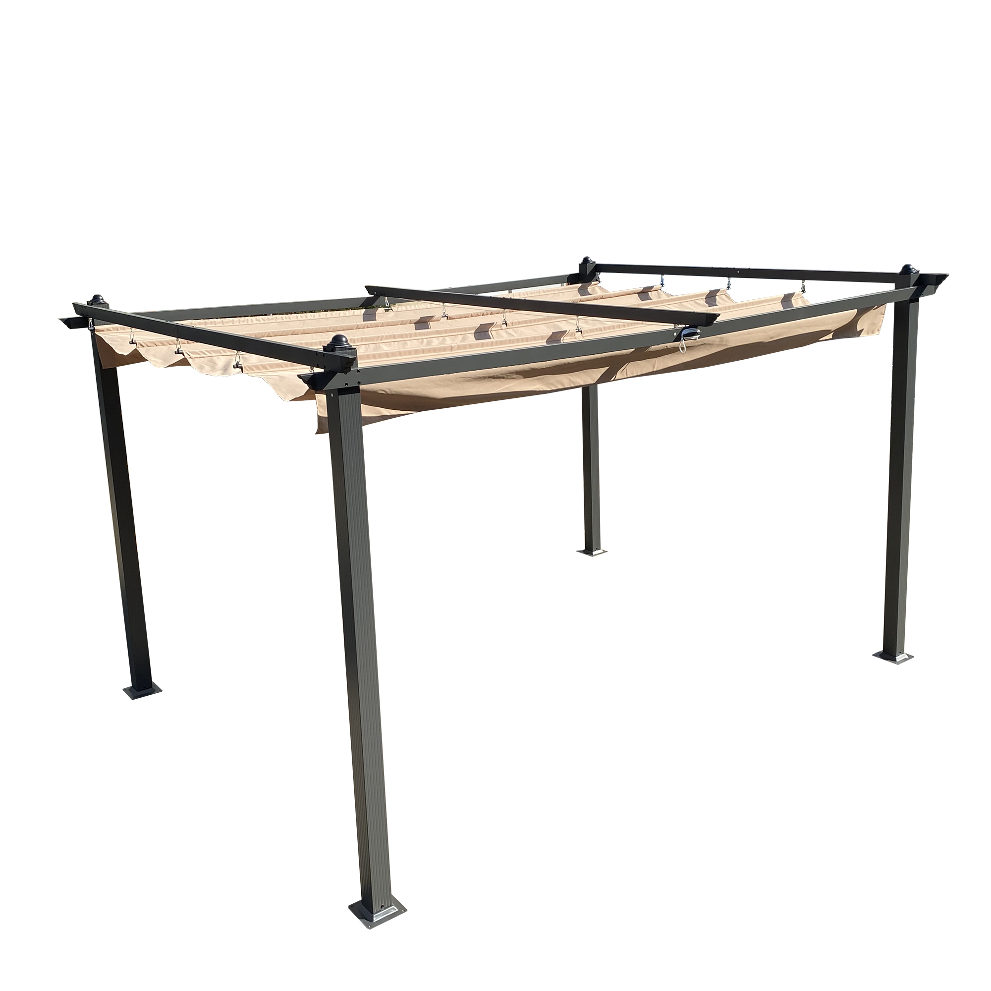 13-ft x 10-ft Beige Polyester Rectangle Adjustable Gazebo