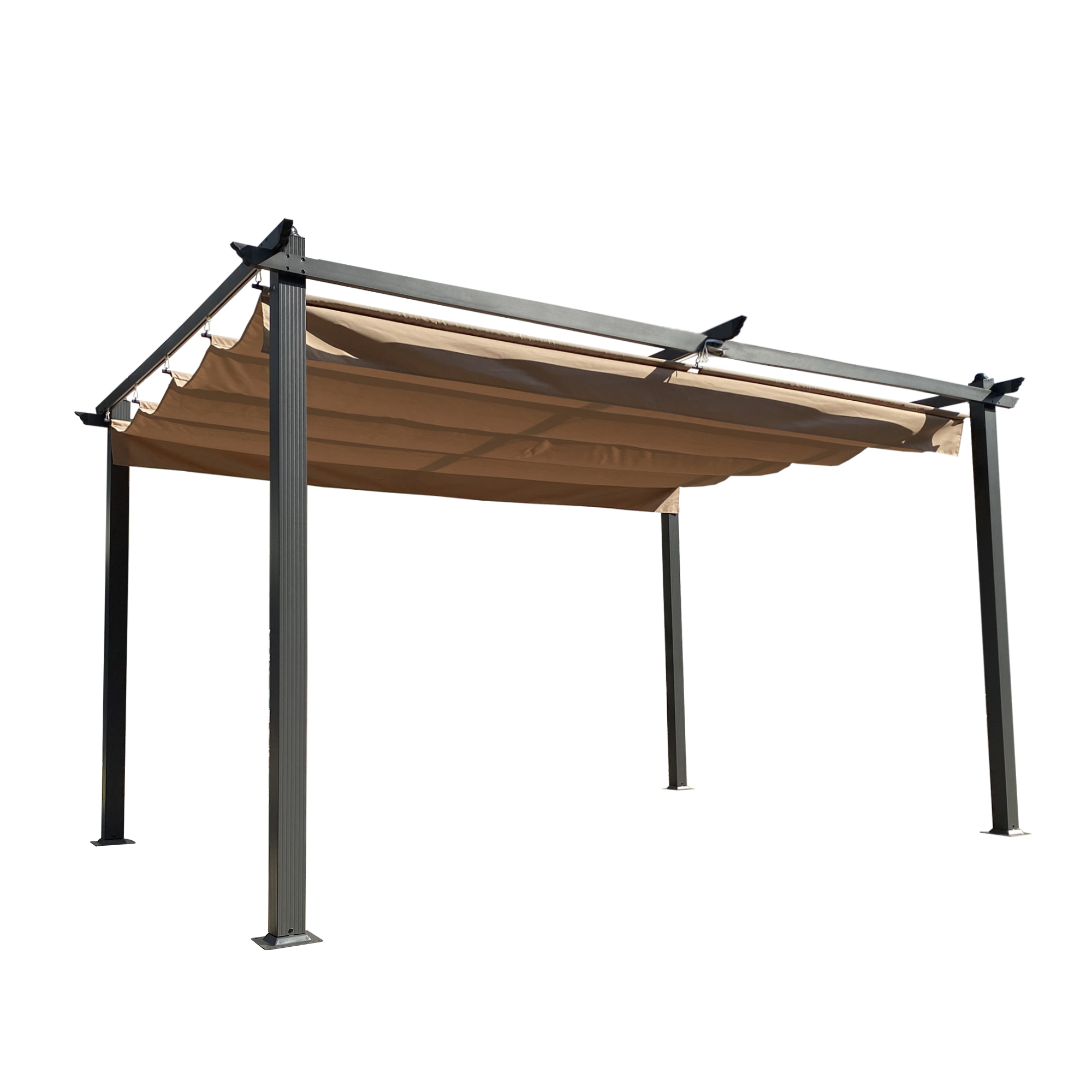 13-ft x 10-ft Beige Polyester Rectangle Adjustable Gazebo