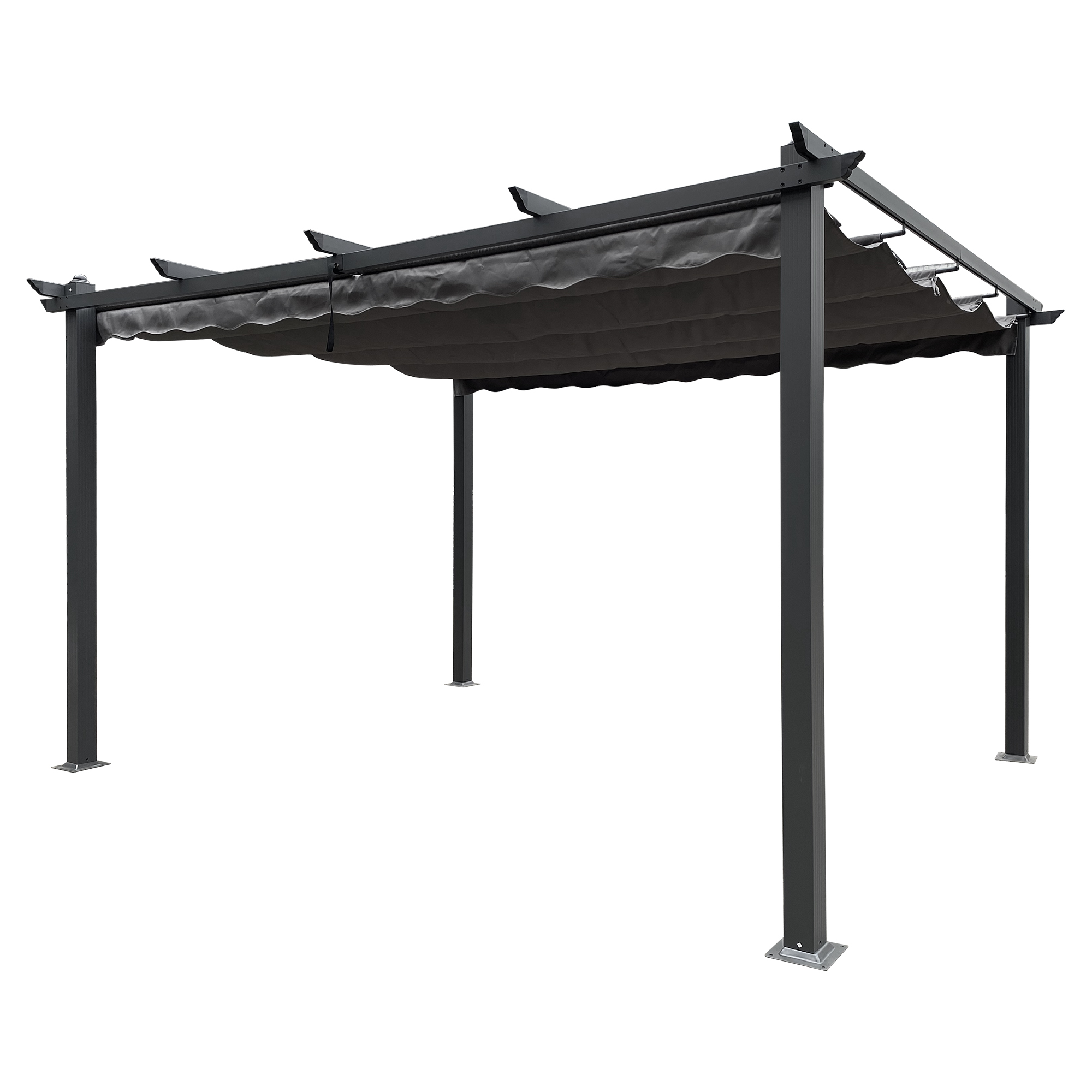 13-ft x 10-ft Gray Polyester Rectangle Adjustable Gazebo