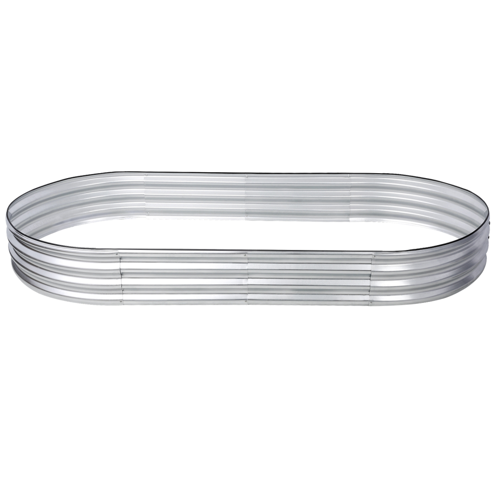 8 x 4 x 1 ft 2 PCS Oval Galvanized Planter Raised Garden Boxes