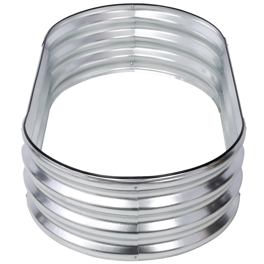 4 x 2 x 1 ft Oval Galvanized Planter Raised Garden Boxes