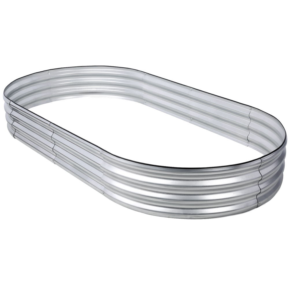 8 x 4 x 1 ft 2 PCS Oval Galvanized Planter Raised Garden Boxes