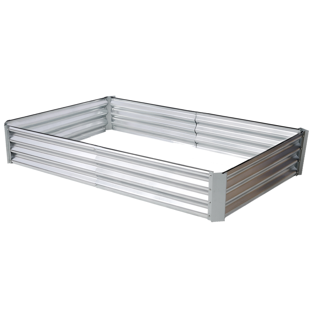 4 x 3 x 1 ft Square Galvanized Planter Raised Garden Boxes