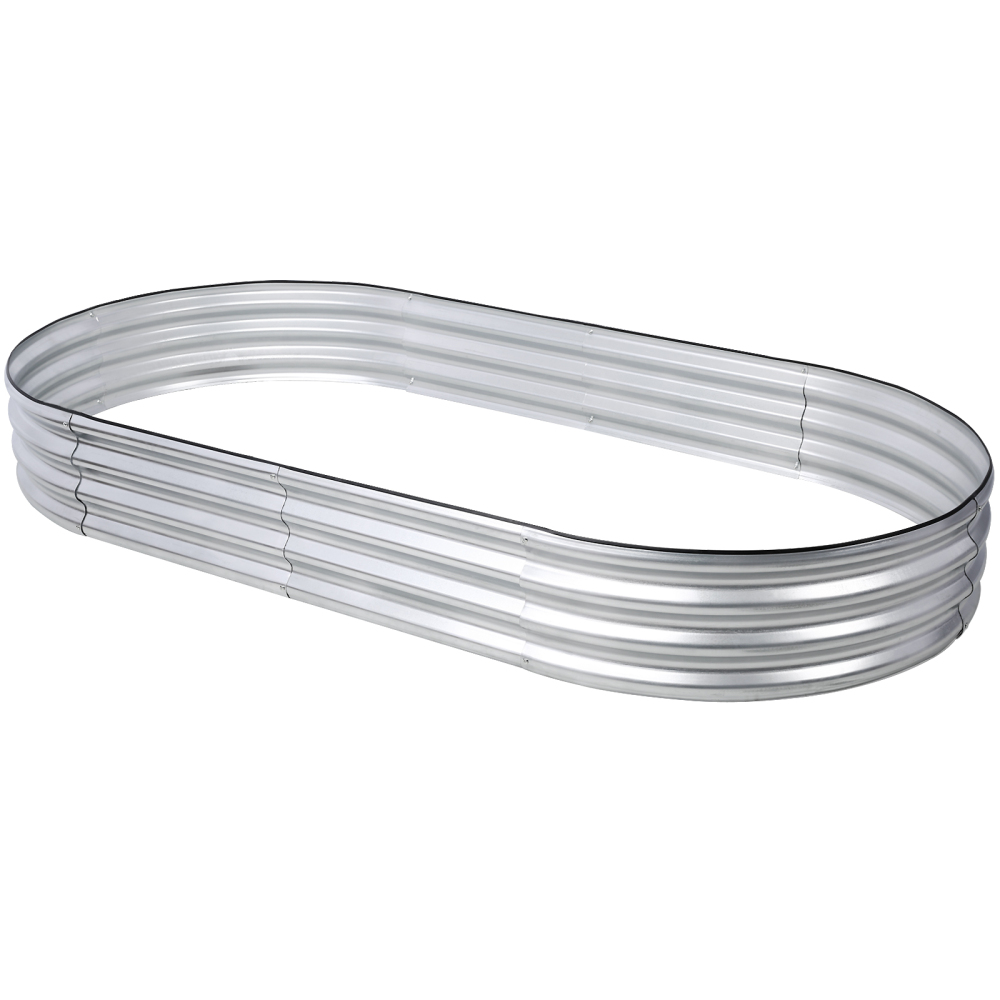 6 x 3 x 1 ft Oval Galvanized Planter Raised Garden Boxes