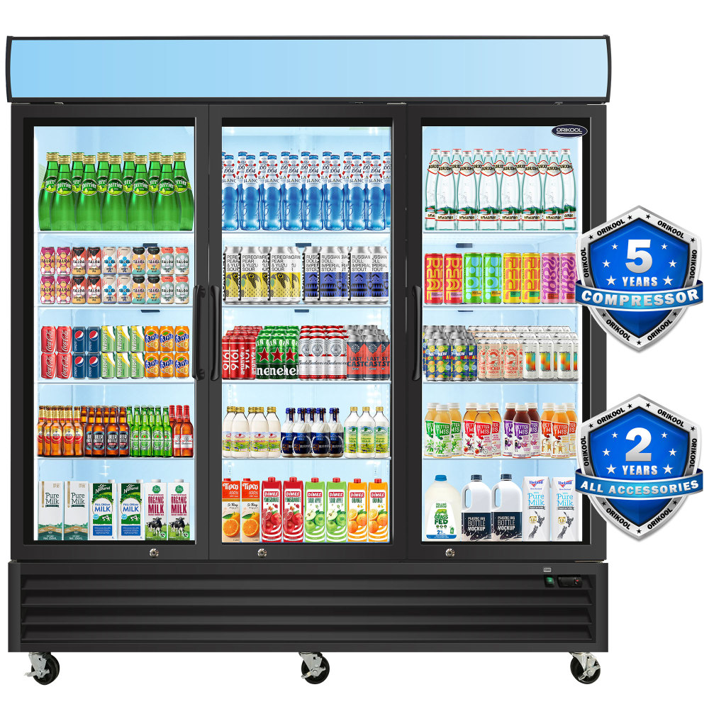 70-cu ft Commercial Refrigerator 3 Glass Door (Black)
