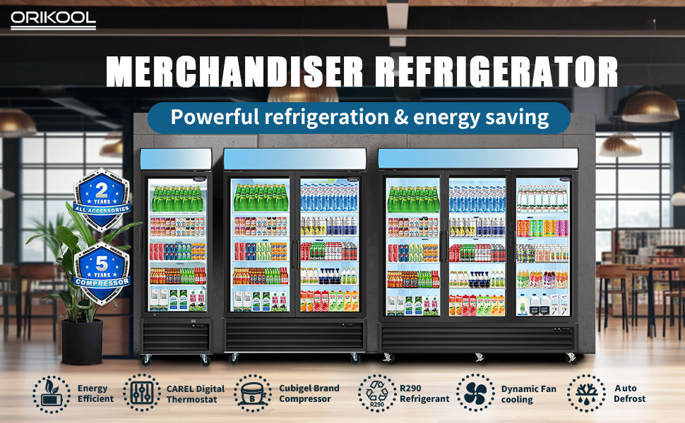 70-cu ft Commercial Refrigerator 3 Glass Door (Black)