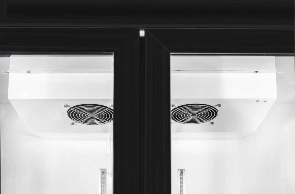 31-cu ft Commercial Refrigerator 2 Glass-Door (Black)