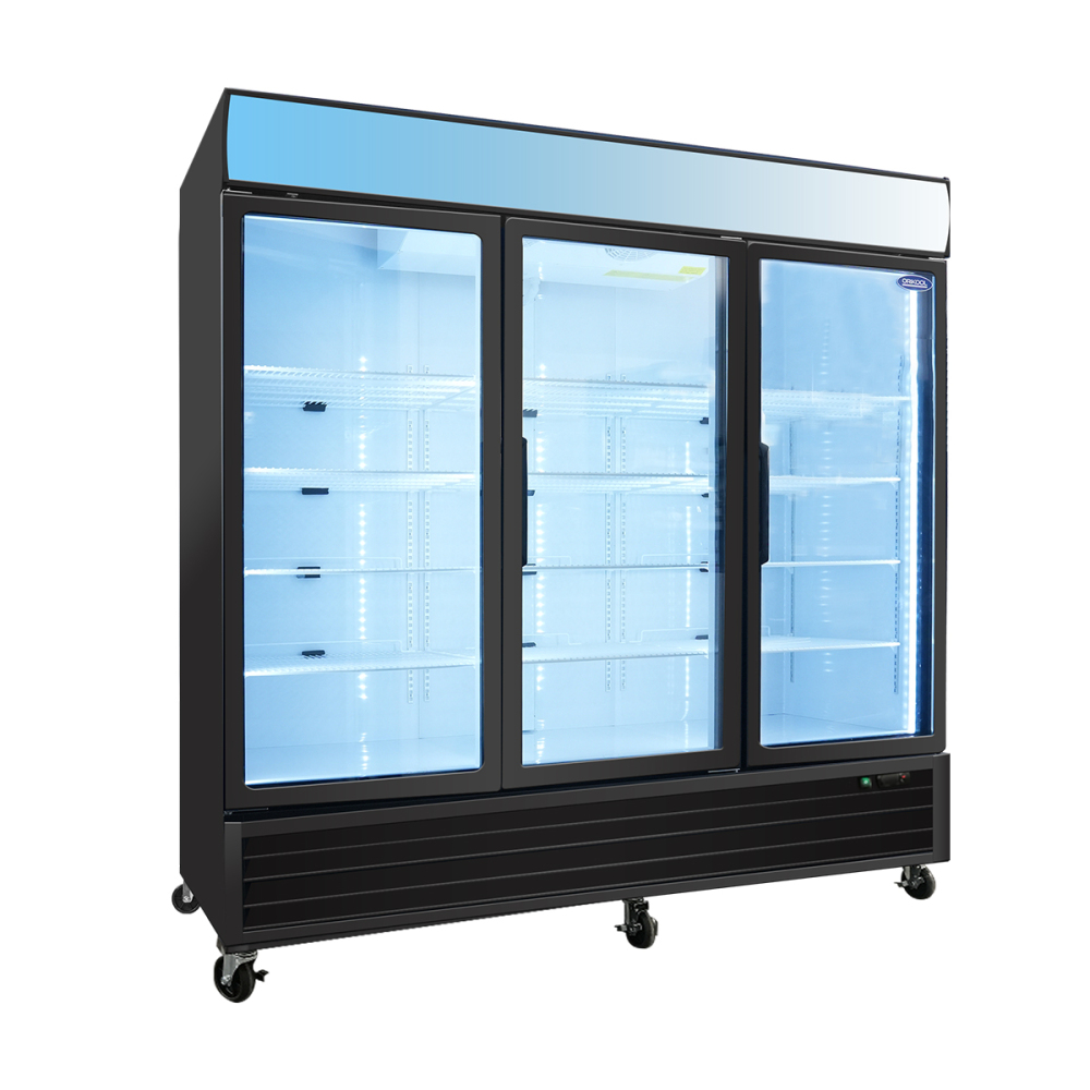 70-cu ft Commercial Refrigerator 3 Glass Door (Black)