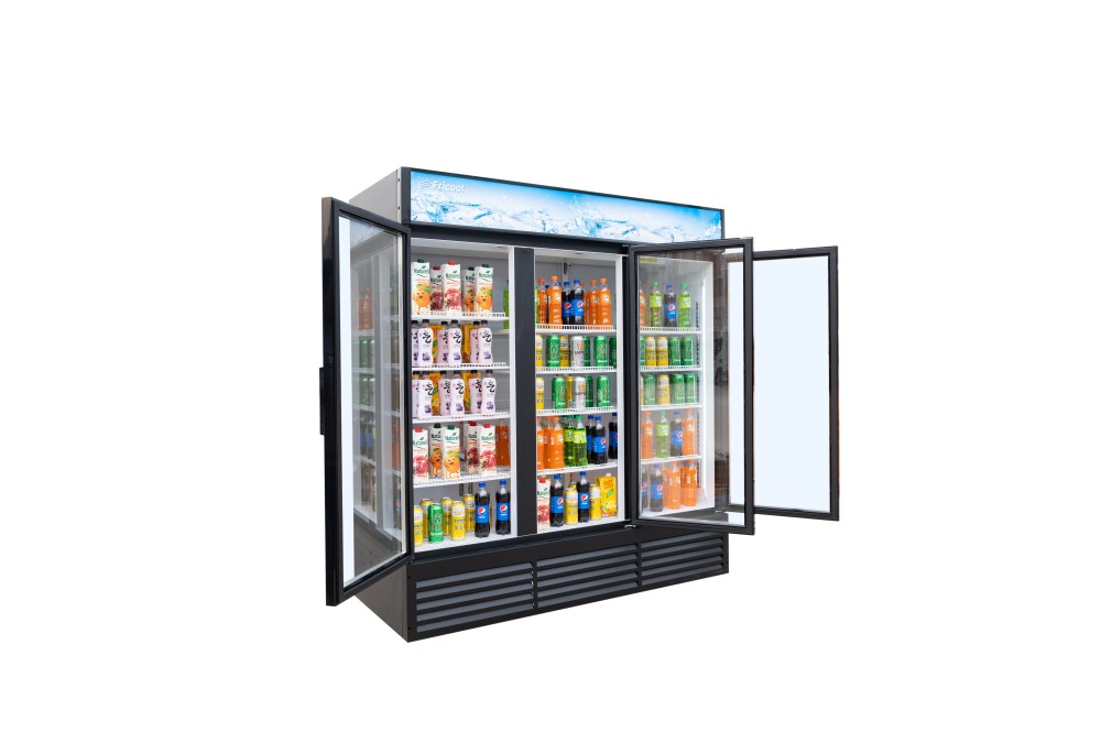 56.5-cu ft Commercial Refrigerator 3 Glass-Door (Black)