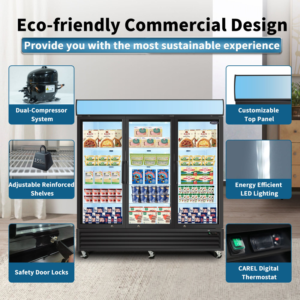 70-cu ft Frost-free Commercial Freezer (Black) ENERGY STAR
