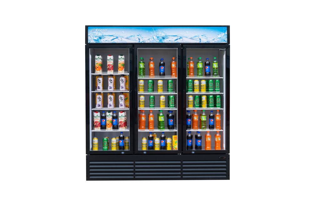 56.5-cu ft Commercial Refrigerator 3 Glass-Door (Black)