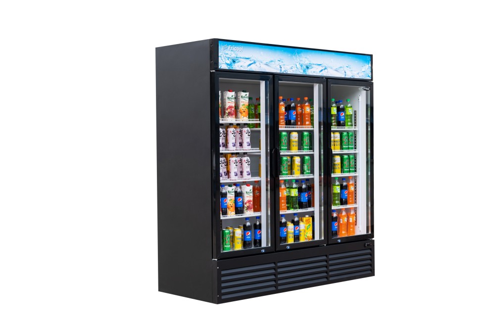 56.5-cu ft Commercial Refrigerator 3 Glass-Door (Black)