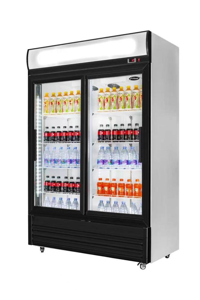 31-cu ft Commercial Refrigerator 2 Glass-Door (Black)