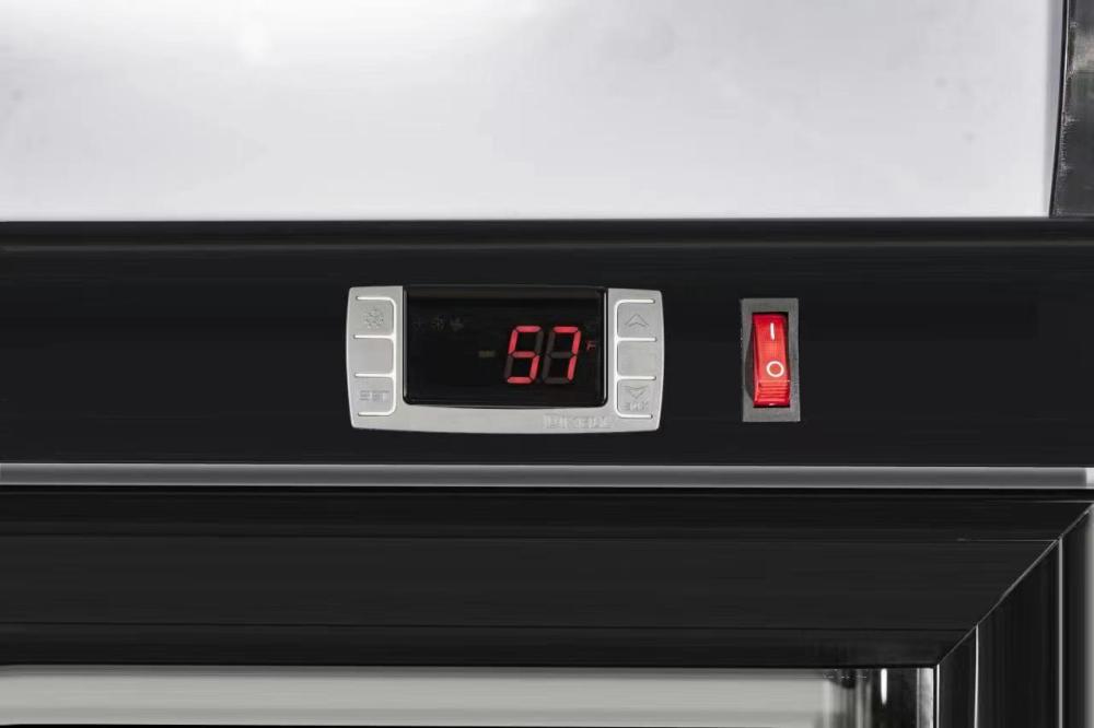 31-cu ft Commercial Refrigerator 2 Glass-Door (Black)