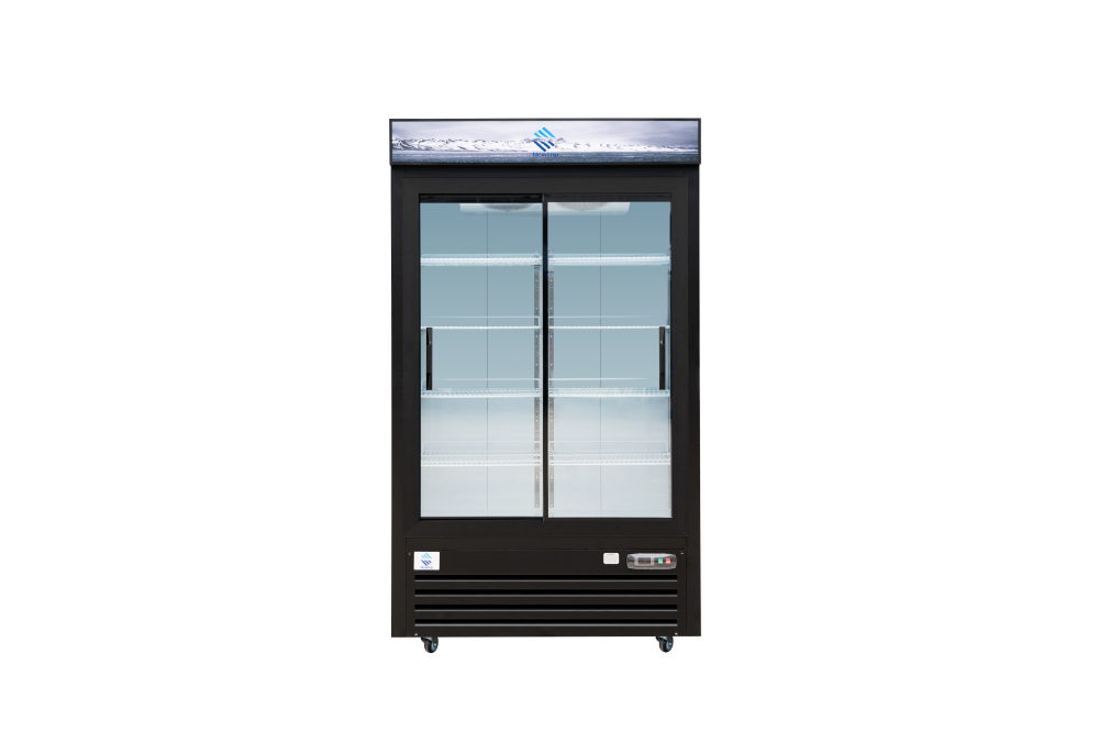 48-cu ft Commercial Refrigerator 2 Glass-Door (Black)