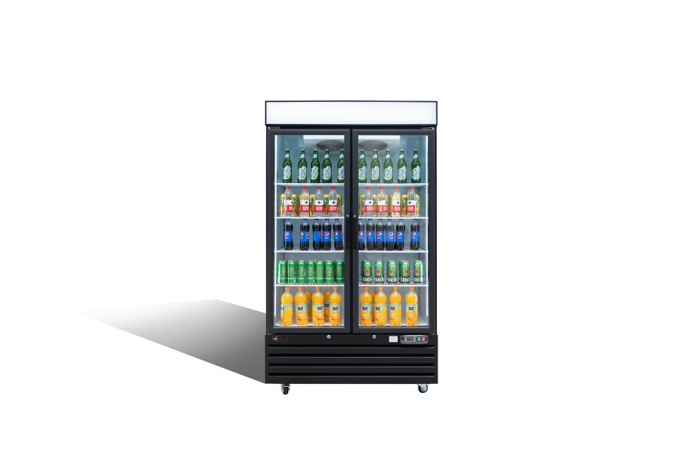 48-cu ft Commercial Refrigerator 2 Glass-Door (Black)