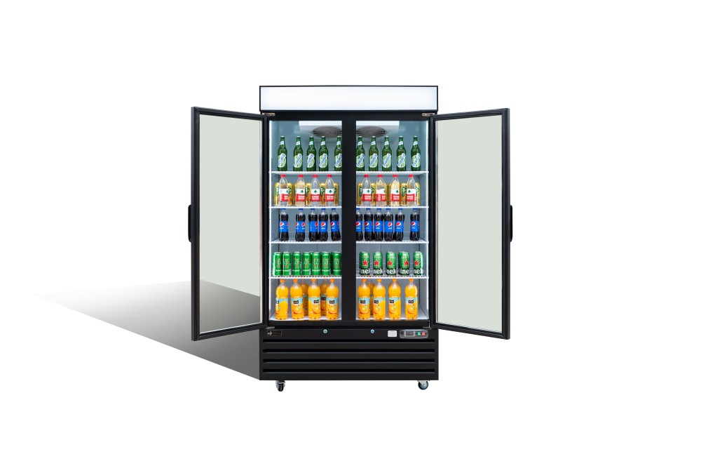 48-cu ft Commercial Refrigerator 2 Glass-Door (Black)