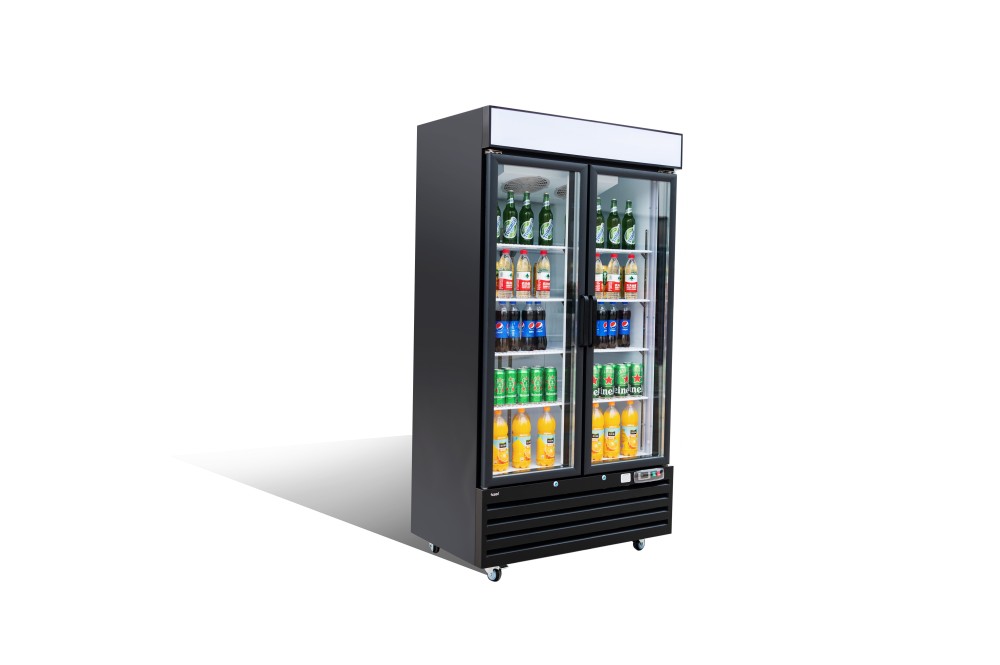 48-cu ft Commercial Refrigerator 2 Glass-Door (Black)