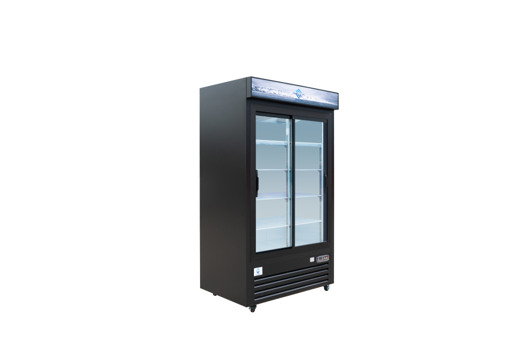 48-cu ft Commercial Refrigerator 2 Glass-Door (Black)