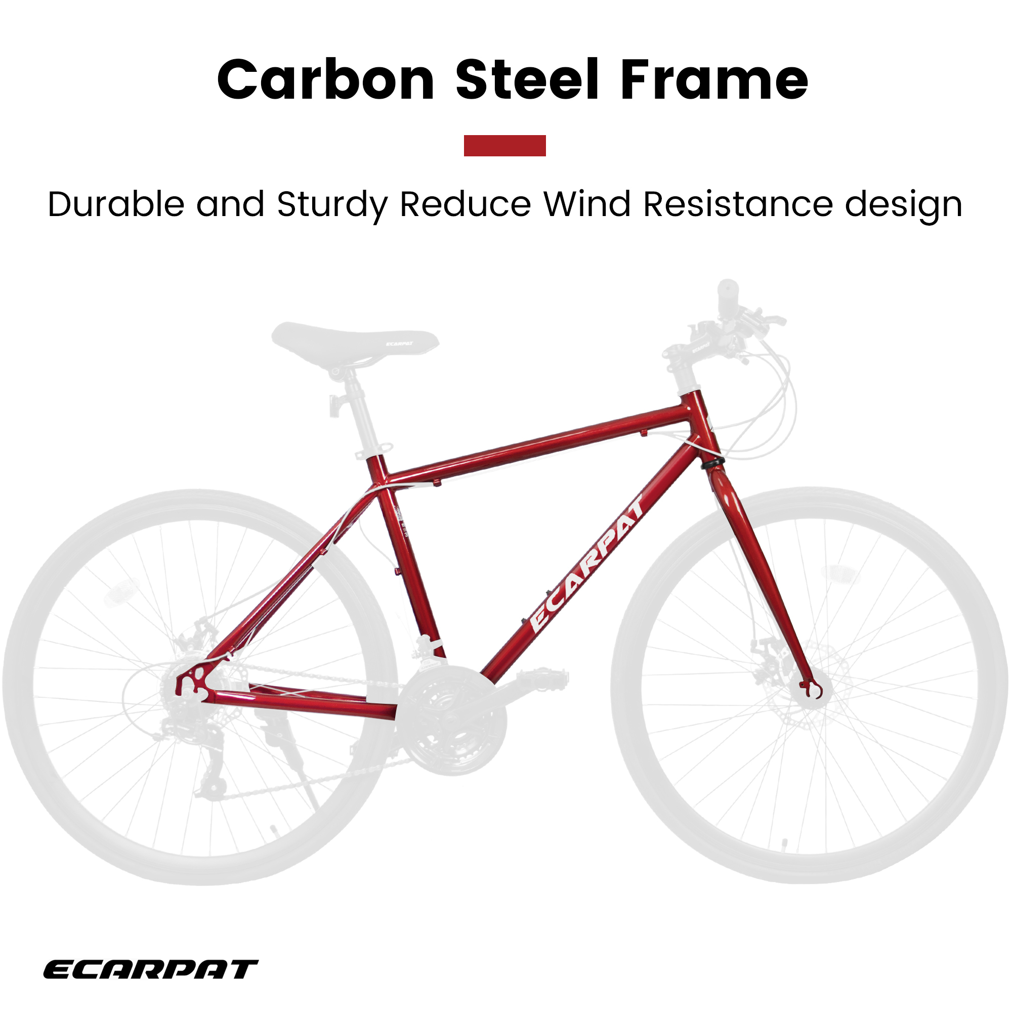 700c wheels 21-Speed Road Bike for Adult (Black/Red)