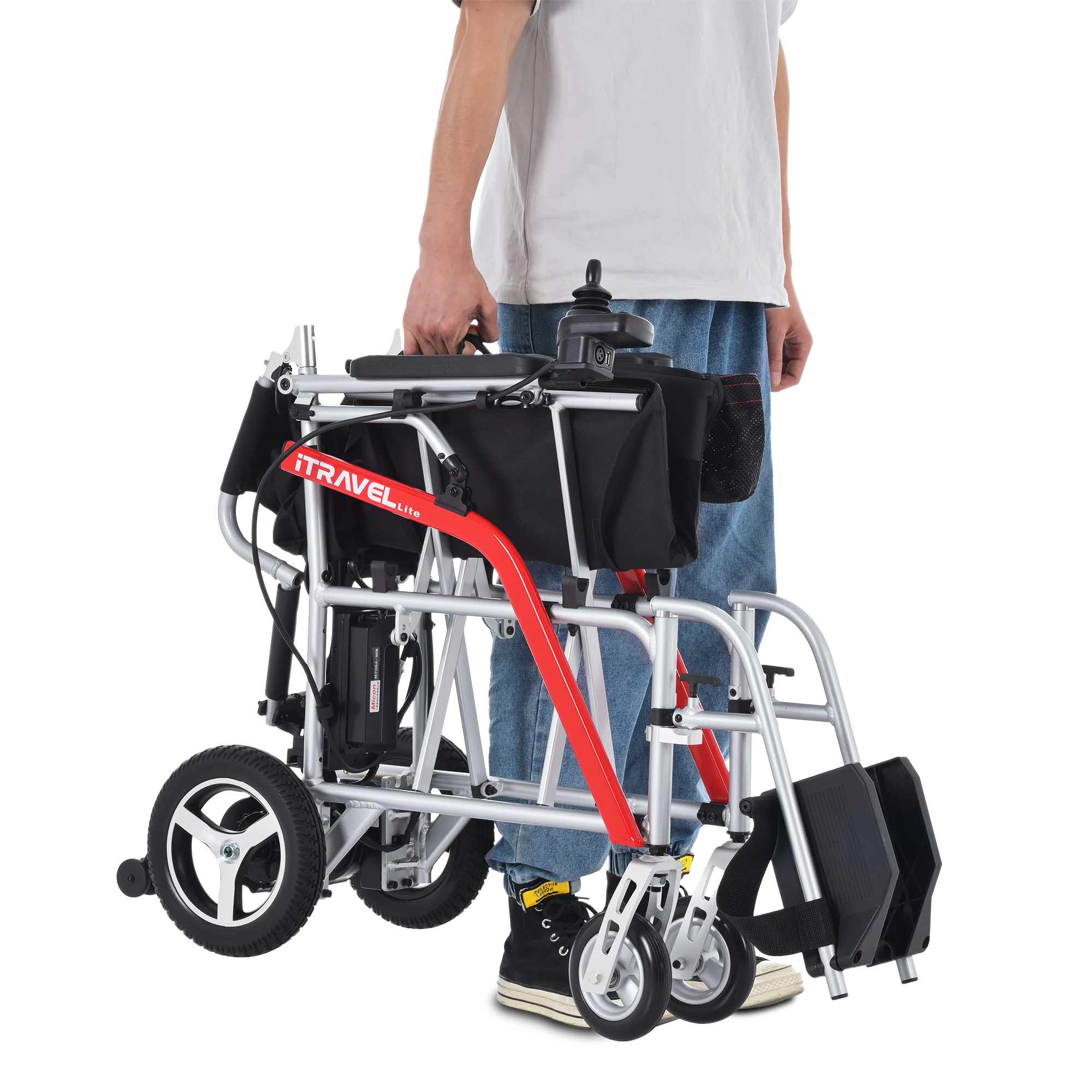 Intelligent Lightweight Foldable Electric Wheelchairs- Silver