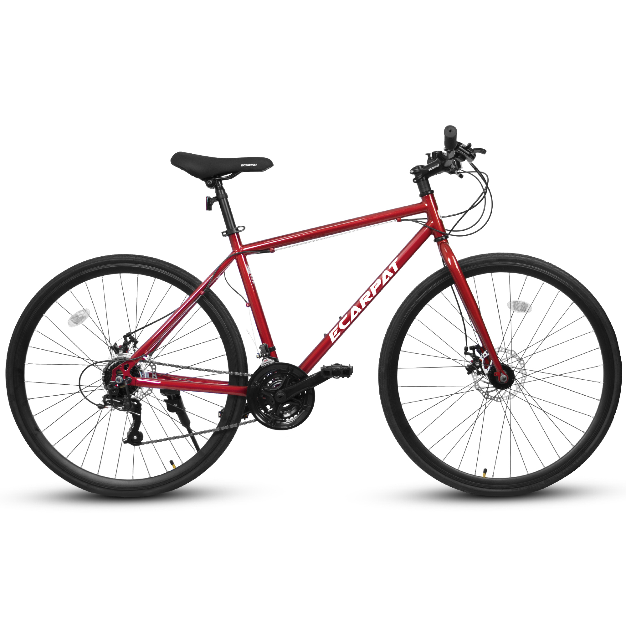700c wheels 21-Speed Road Bike for Adult (Black/Red)