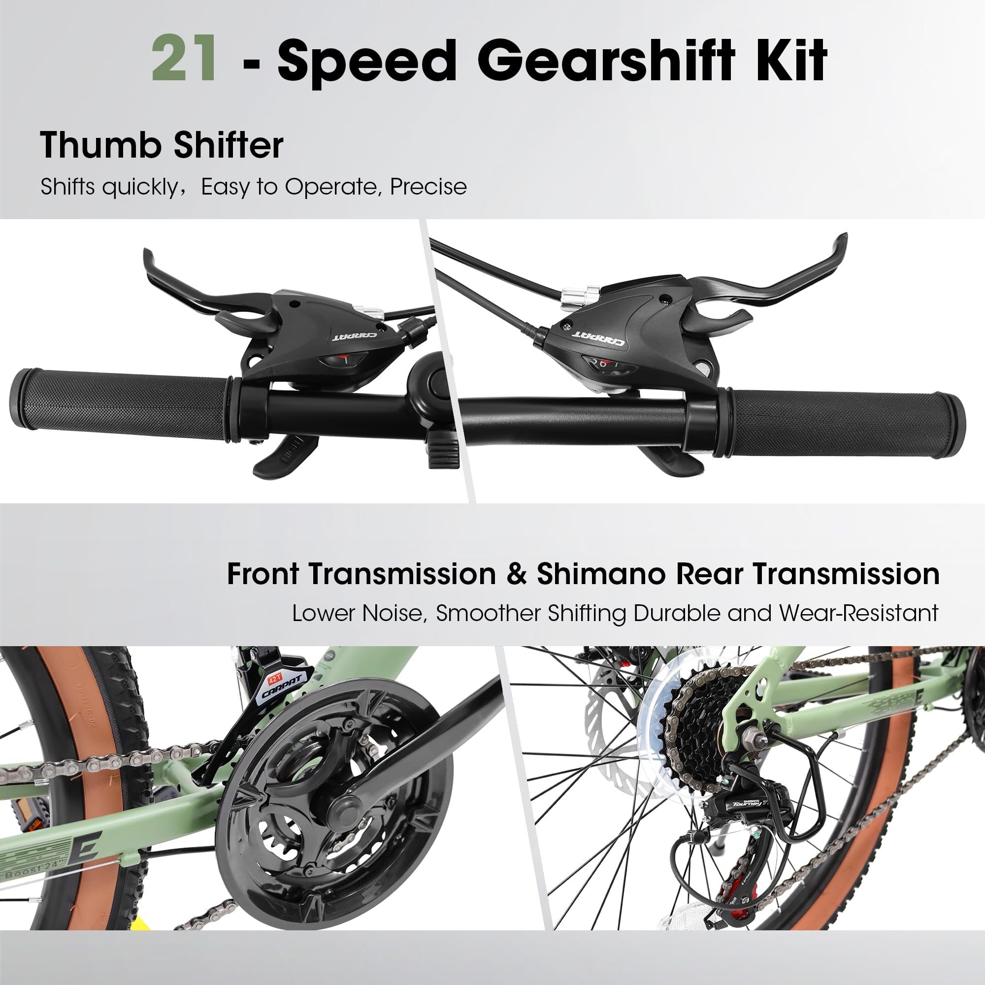 27.5-inch 21-Speed Mountain Bike for Adult (Green)