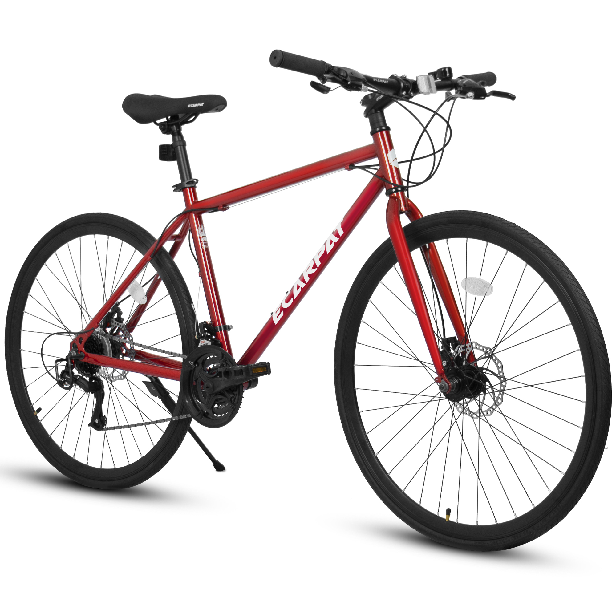 700c wheels 21-Speed Road Bike for Adult (Black/Red)