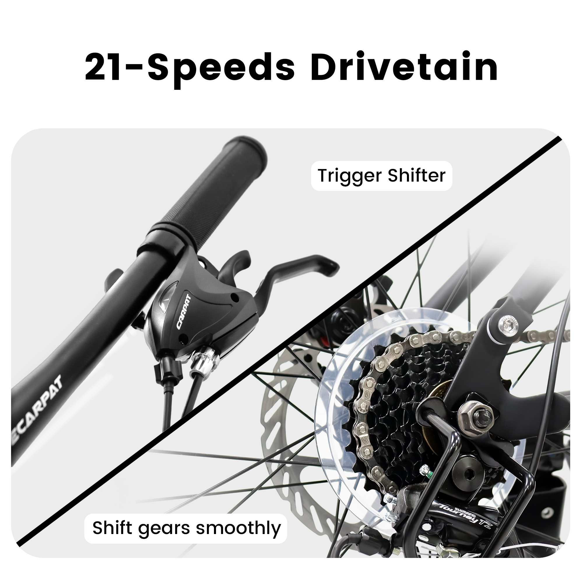26-inch 21-Speed Mountain Bike for Adult (Black)
