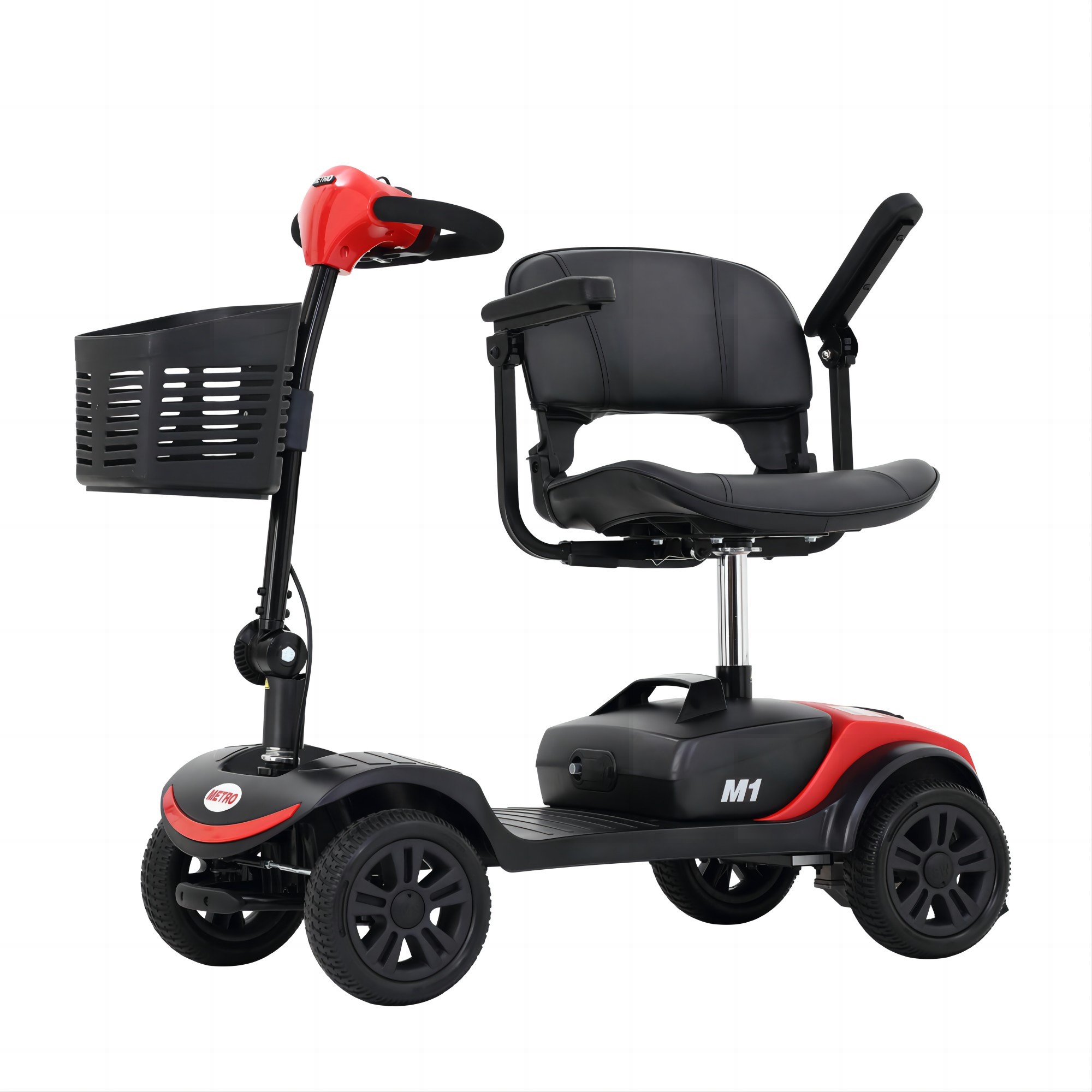 Compact Mobility Scooter with Storage Box (Frosted Red)
