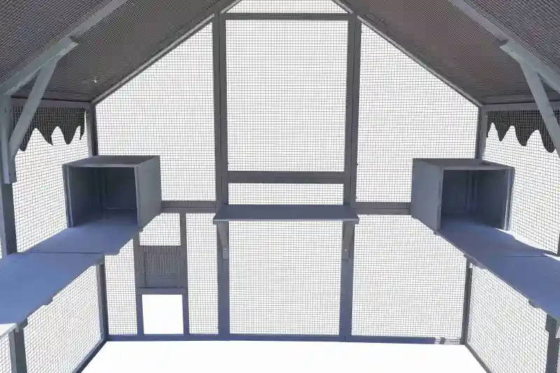 Outdoor Cat House with Platforms,Upgrade Waterproof Cover-grey
