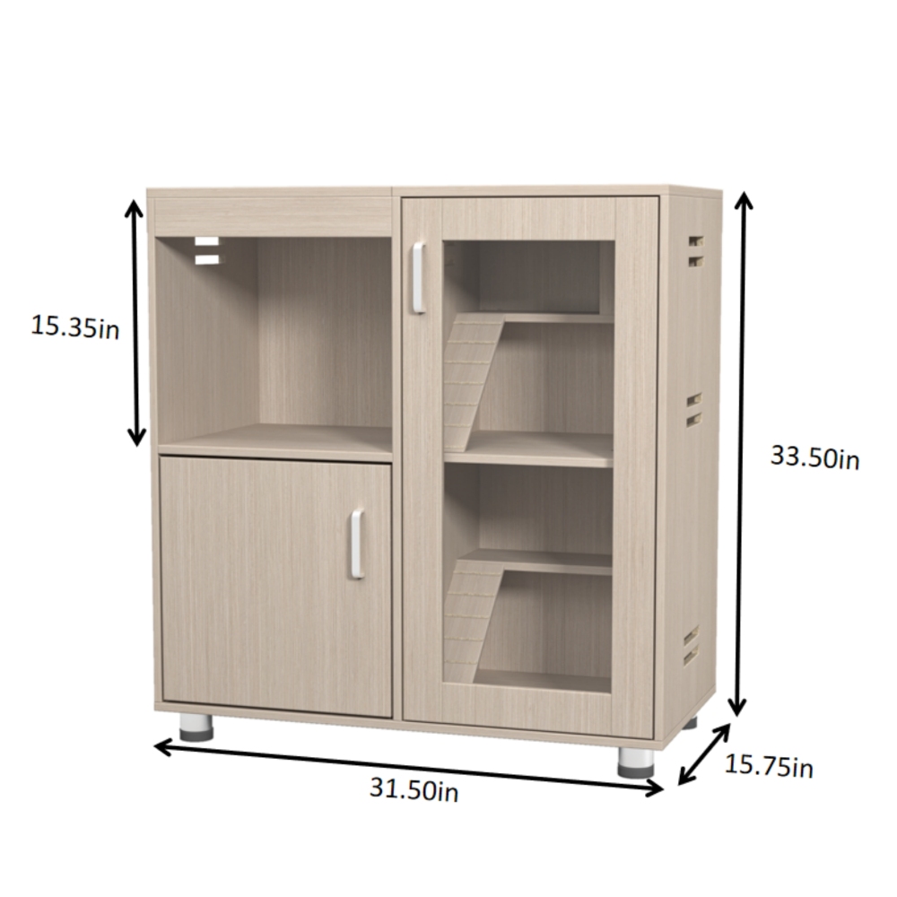 Wood Guinea Pig Cages with with Storage Cabinet and Acrylic Windows