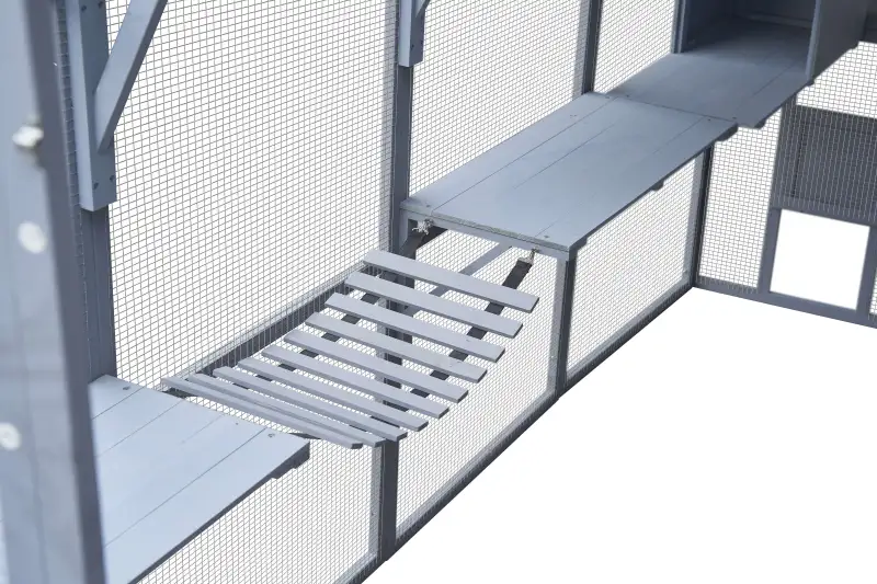 Outdoor Cat House with Platforms,Upgrade Waterproof Cover-grey