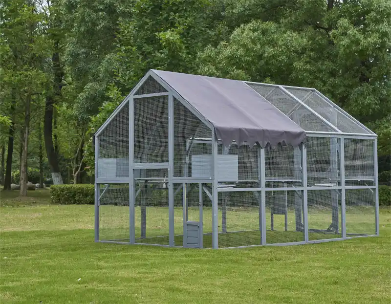Outdoor Cat House with Platforms,Upgrade Waterproof Cover-grey