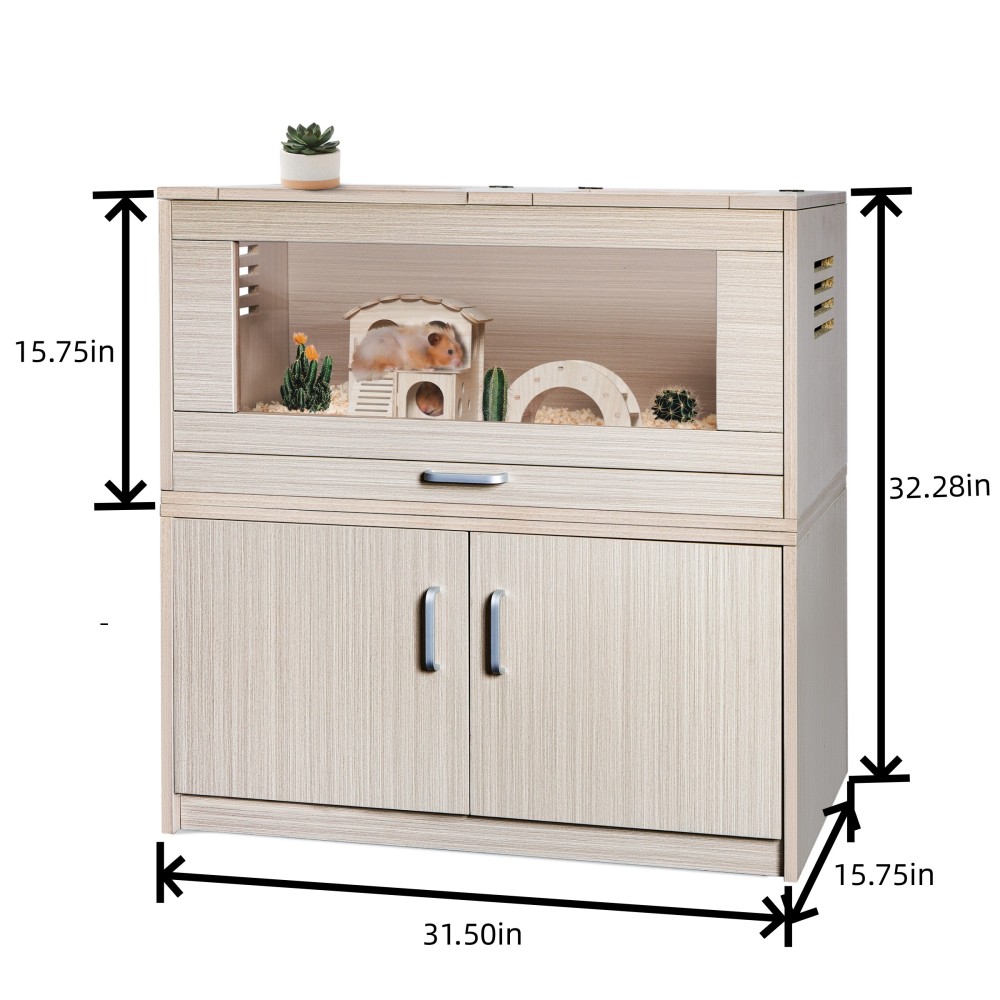 Wood Guinea Pig Cages with Independent Storage Cabinet