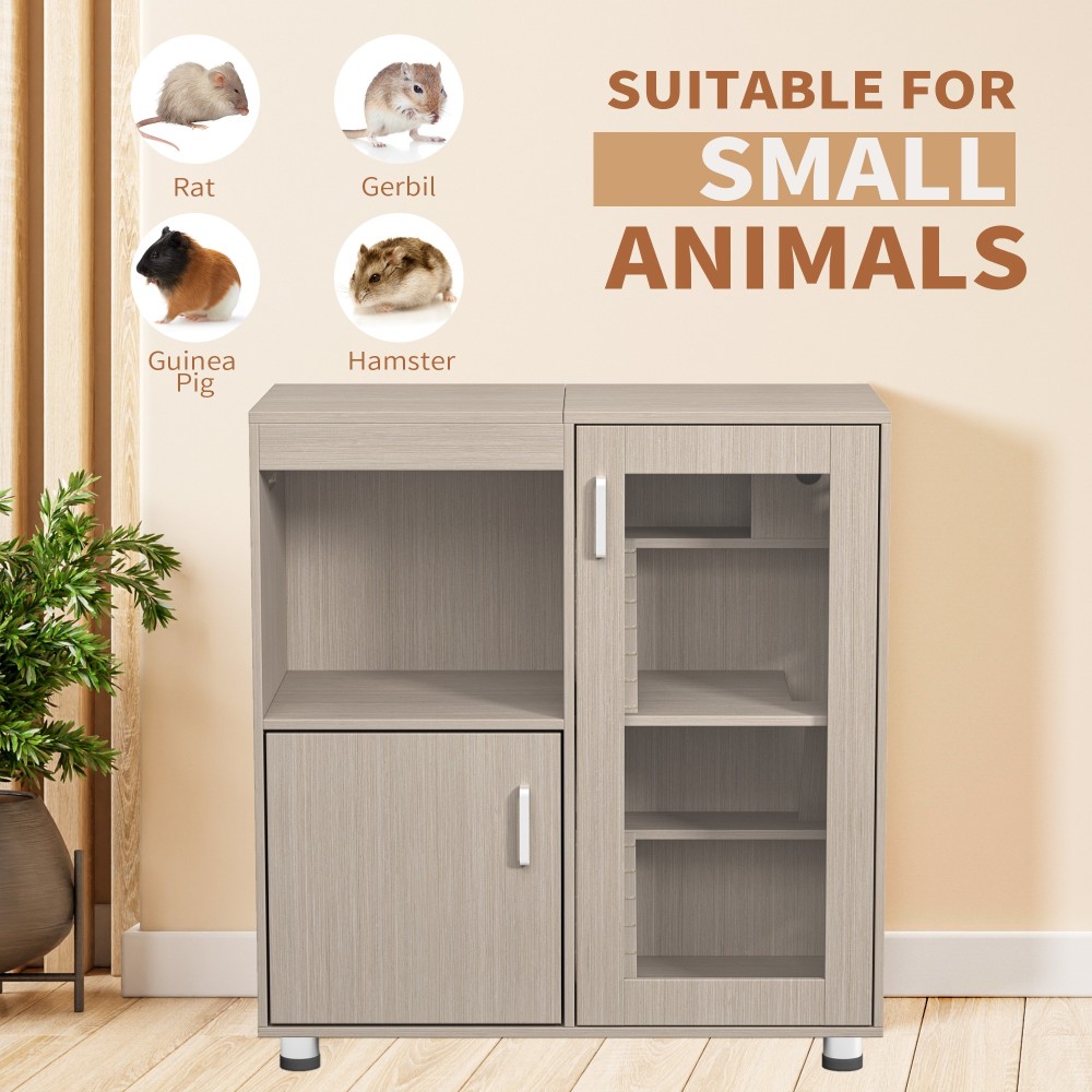 Wood Guinea Pig Cages with with Storage Cabinet and Acrylic Windows