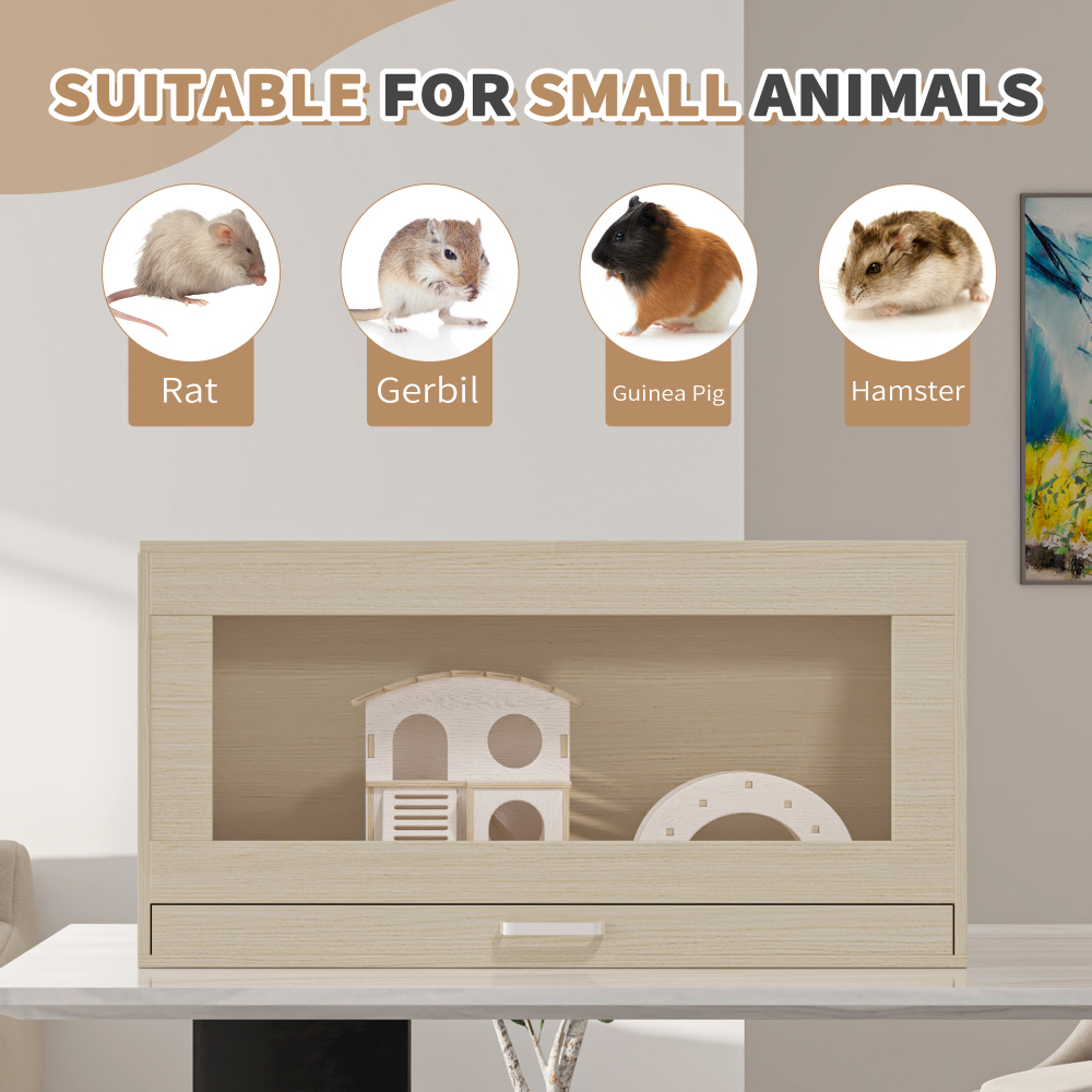 Wood Hamster Cage Cages with Independent Storage Cabinet