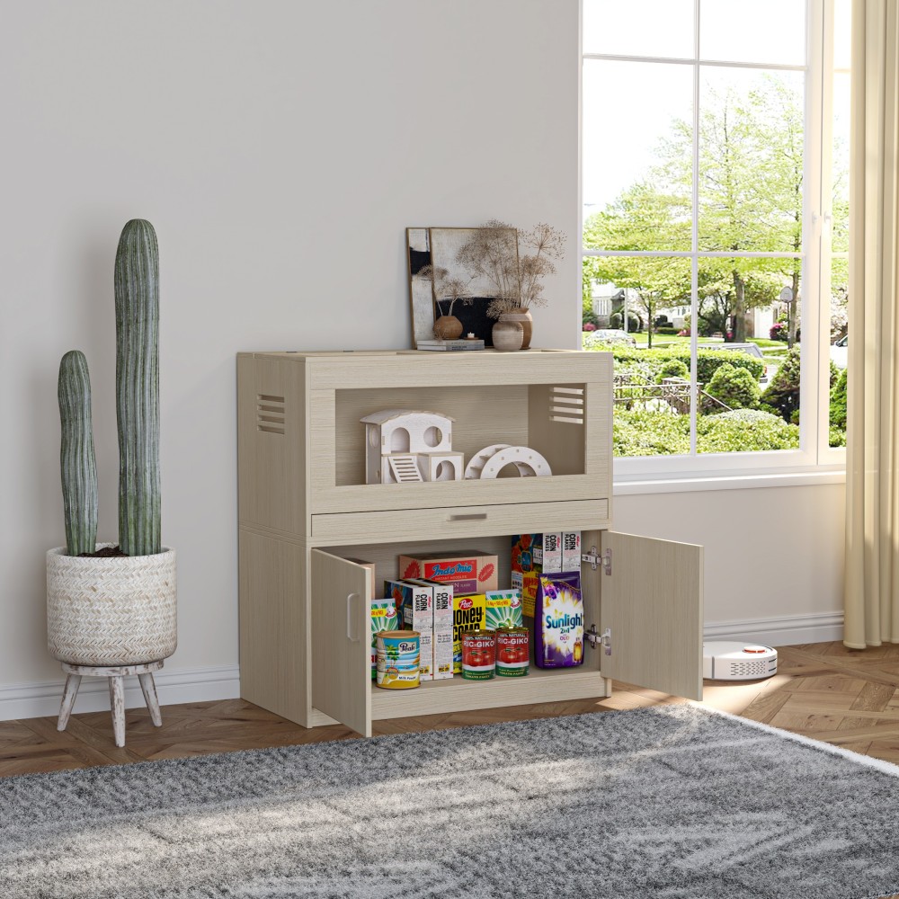 Wood Hamster Cage Cages with Independent Storage Cabinet