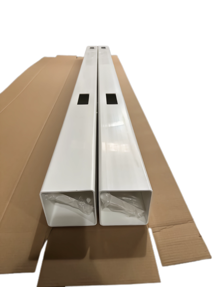 2 Line Post White Vinyl Corner Fence Post