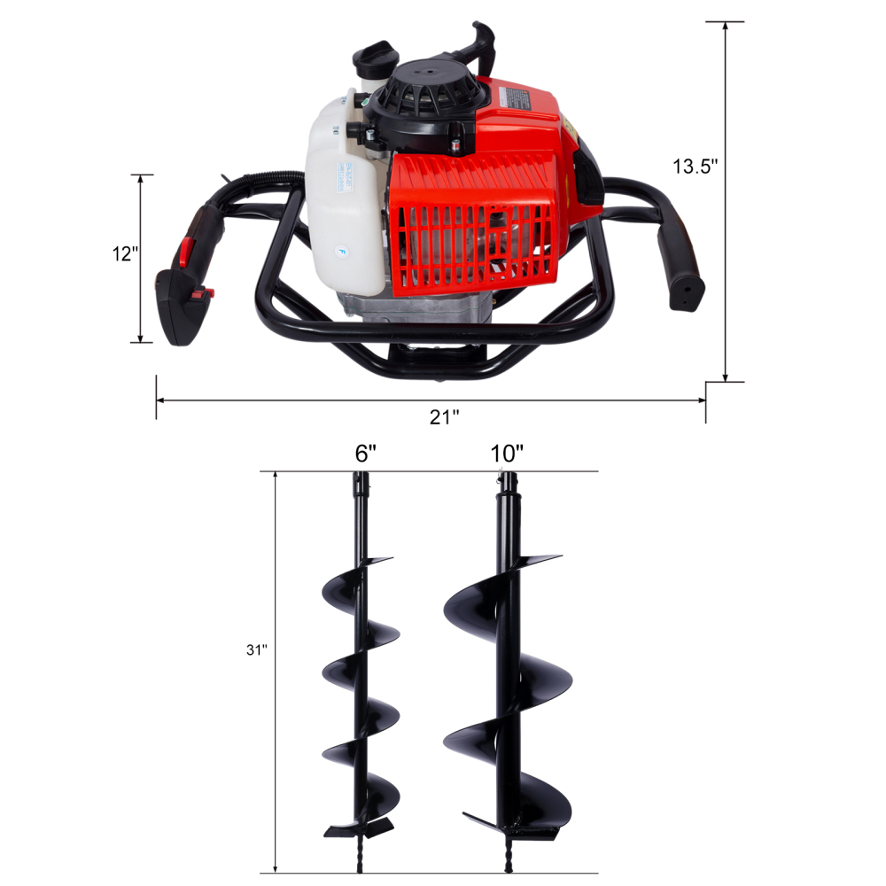 63CC Gas-Powered 2-Stroke Post Hole Digger