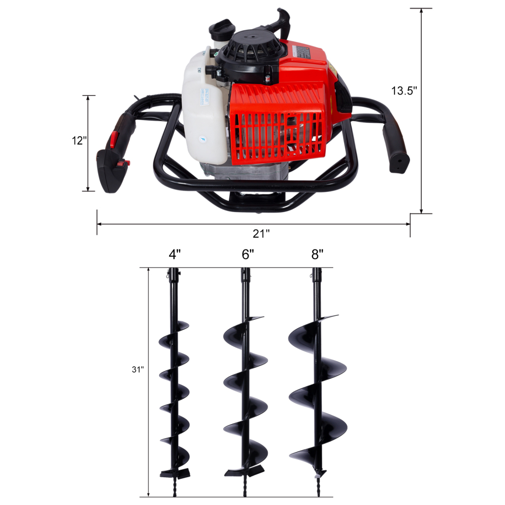 63CC Gas-Powered 2-Stroke Post Hole Digger