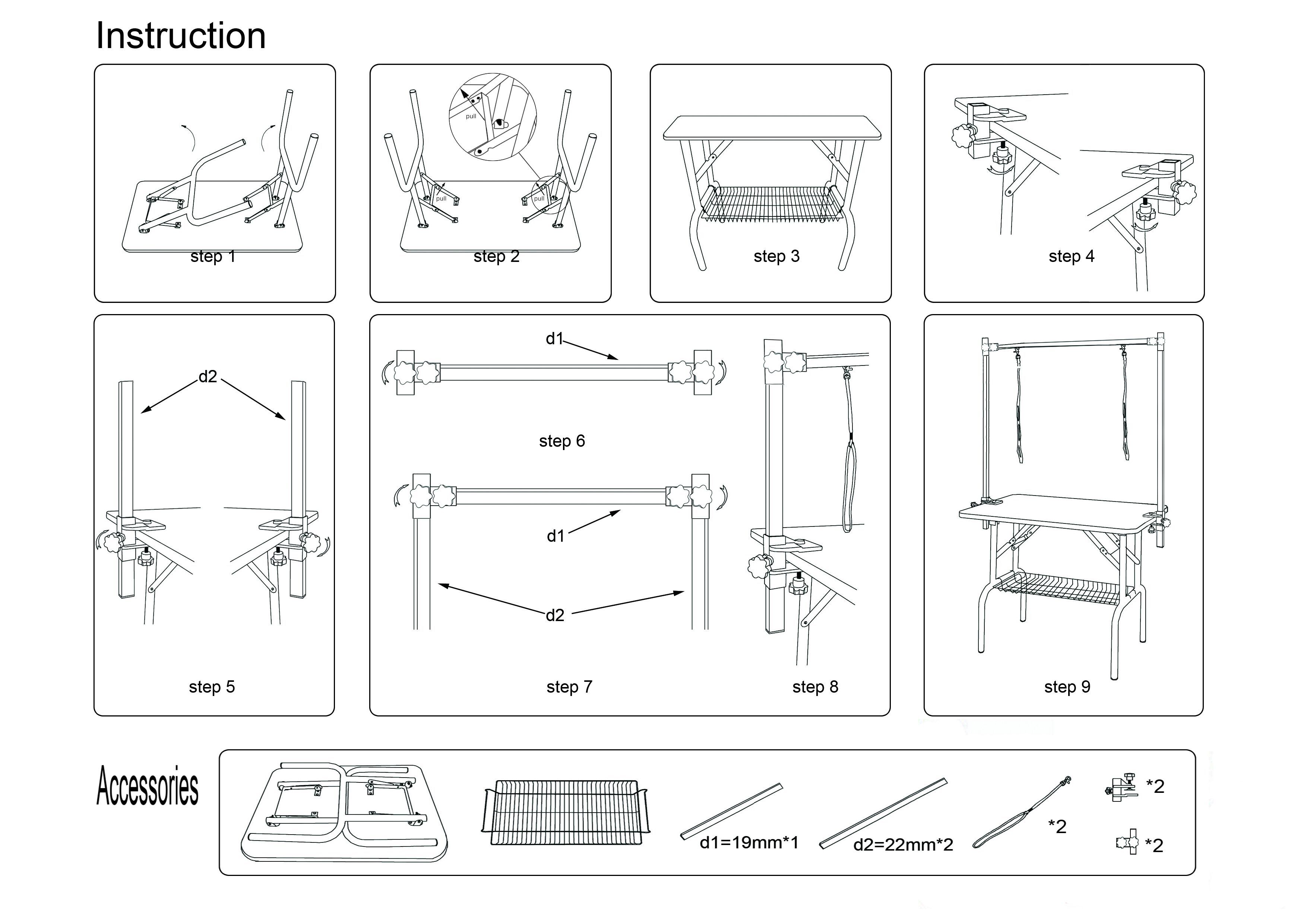 42" Folding Dog Pet Grooming Table