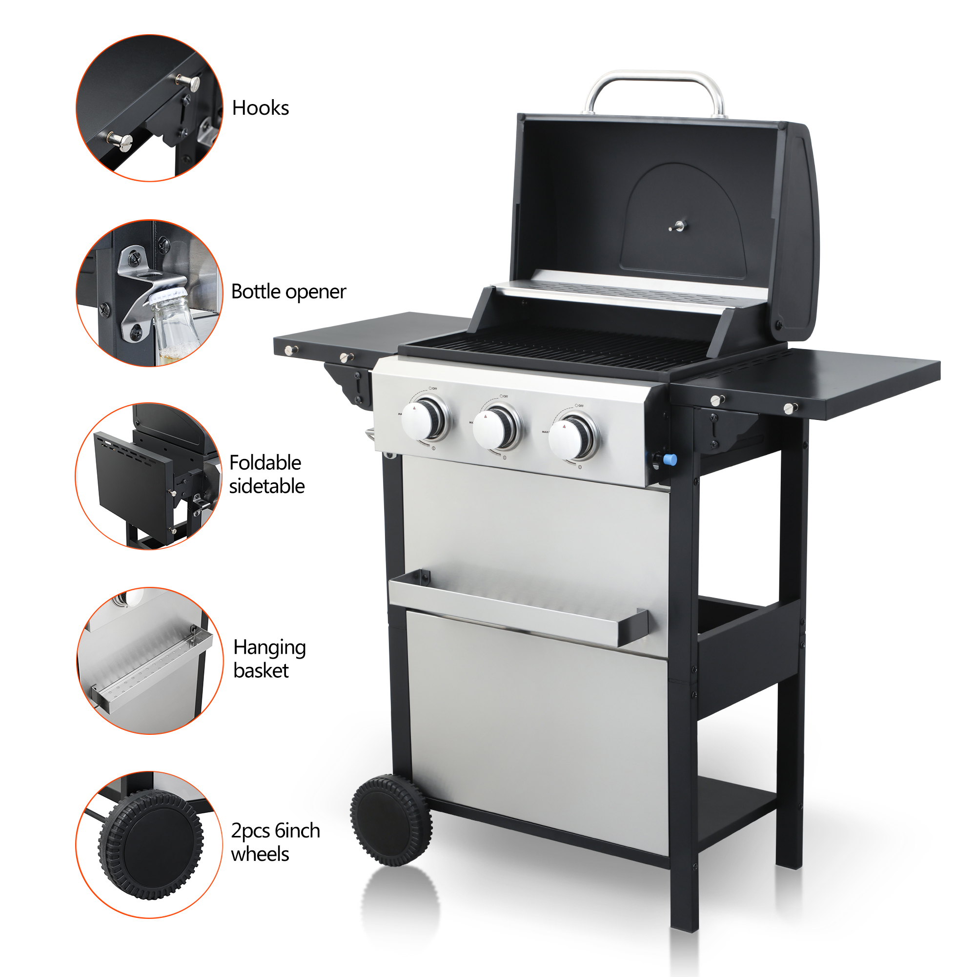 3Burner Propane Gas BBQ Grill