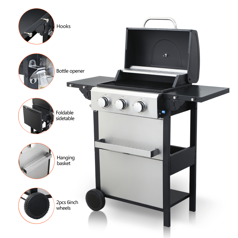 3-Burner Propane Gas BBQ Grill