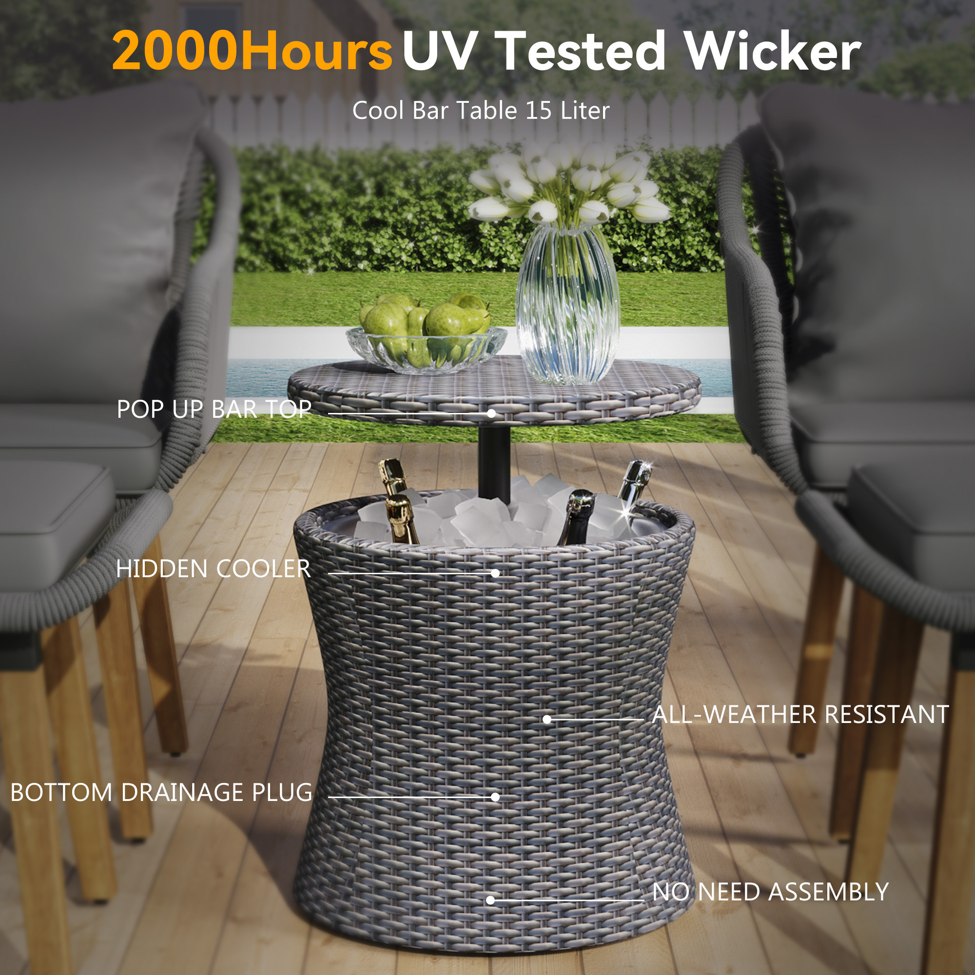 K&K 5 Pieces Patio Furniture Chair Sets Black&Beige