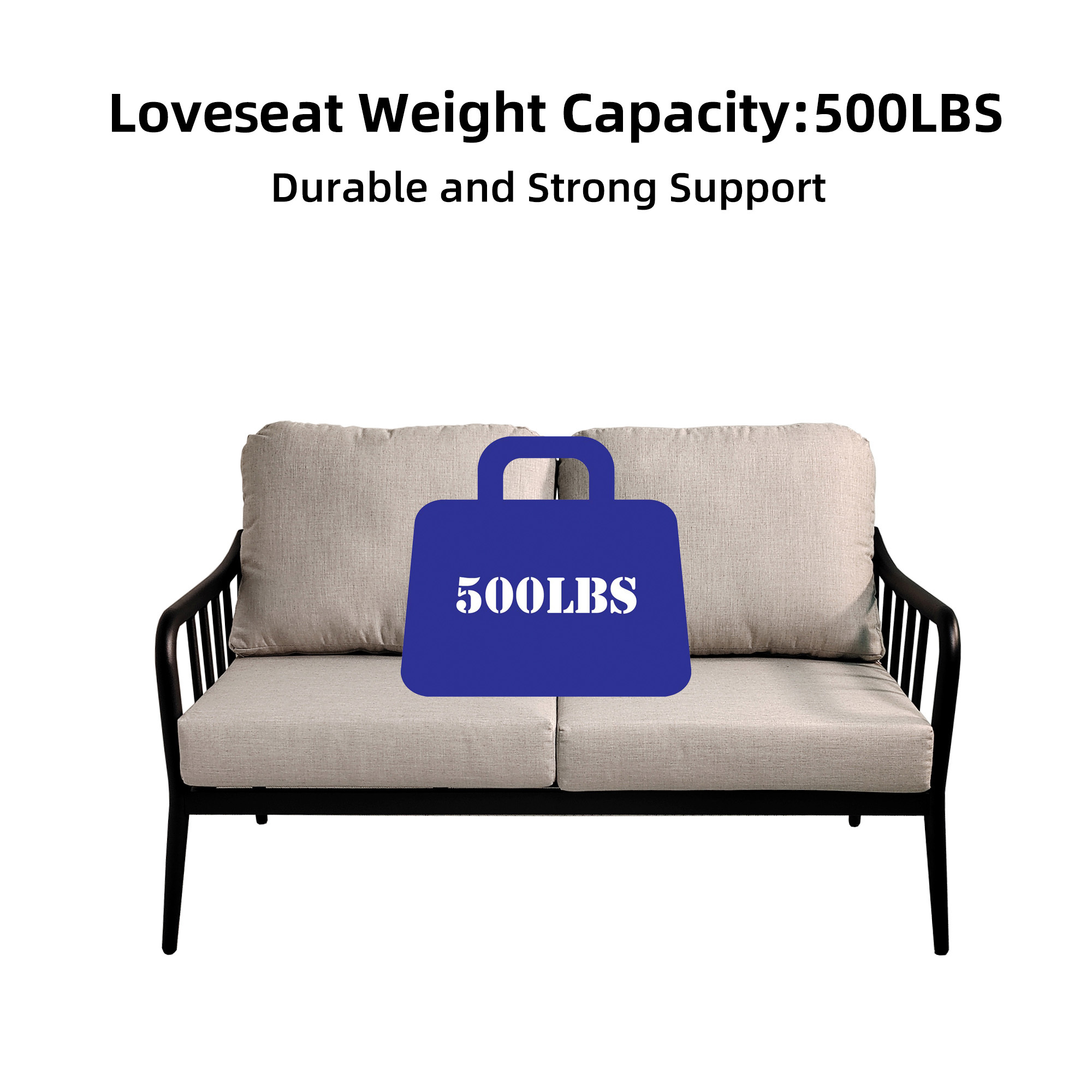 2PC Modern Loveseat Sofa Conversation/Chat Set