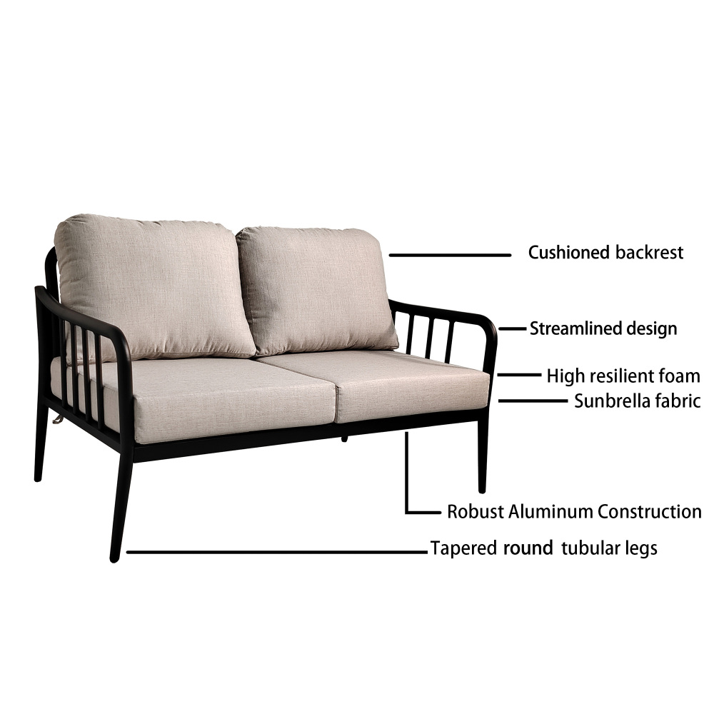 2PC Modern Loveseat Sofa Conversation/Chat Set